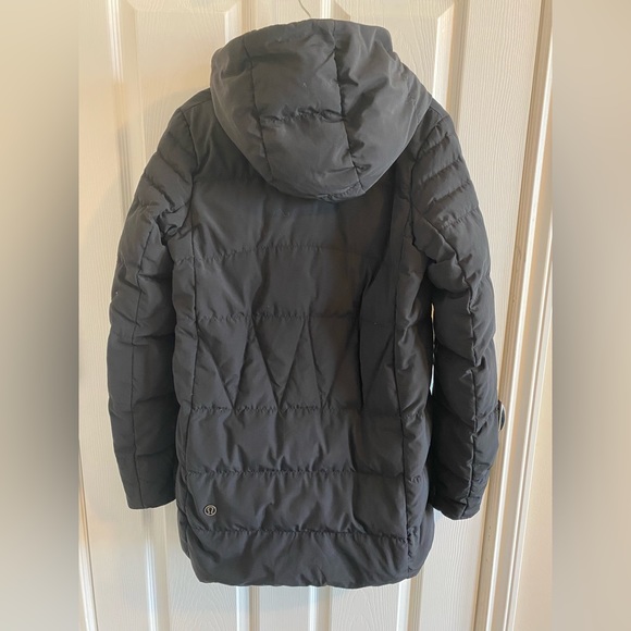 Puffy Blanket Parka Black with inky floral lining - Picture 2 of 7